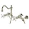Kingston Brass KS1246PXBS Wall Mount Bridge Kitchen Faucet with Brass Sprayer, Polished Nickel KS1246PXBS - alternate 1
